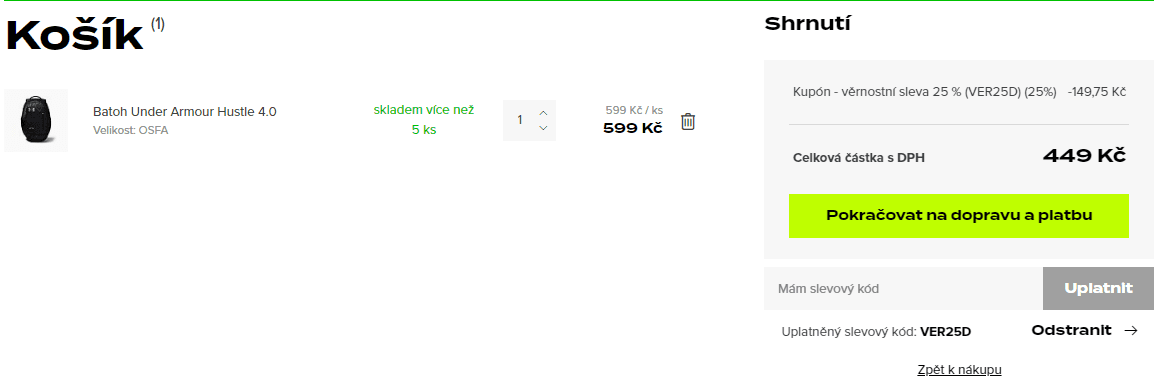 Batoh Under Armour HUSTLE 4.0 - 26 l