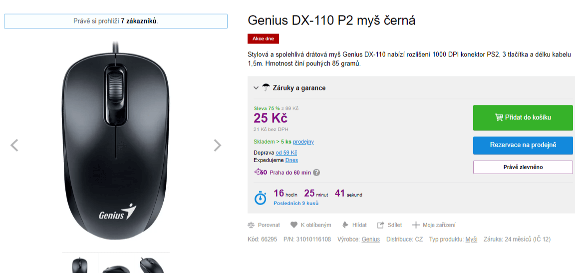 Drátová myš Genius DX-110 P2