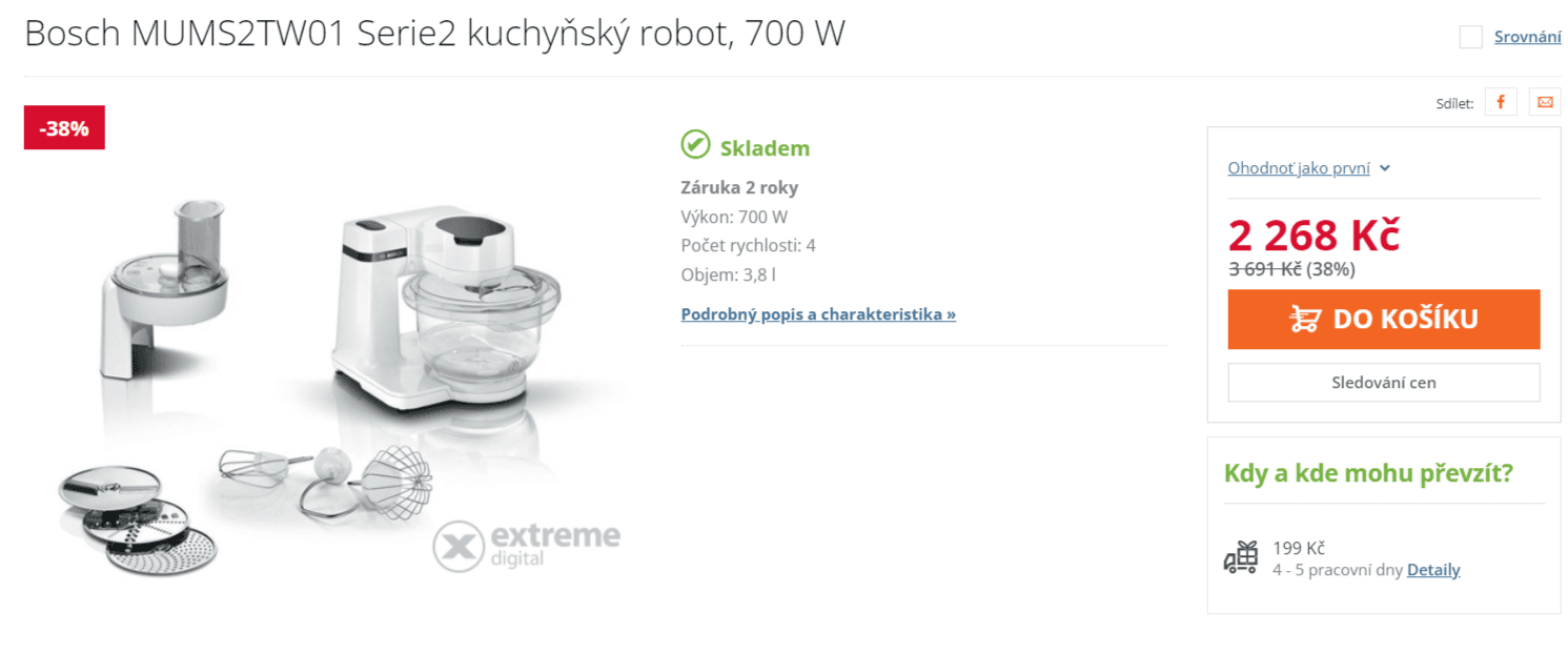 Kuchyňský robot Bosch, 3D, 3,8l.