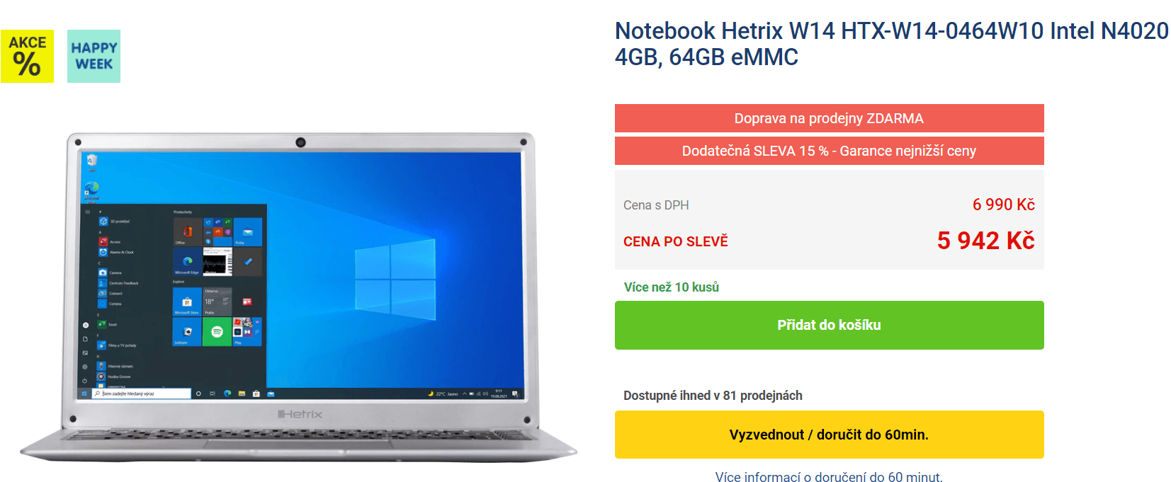 Ntb Hetrix, 2,8GHz, 4GB RAM, 14,1", 1,3kg