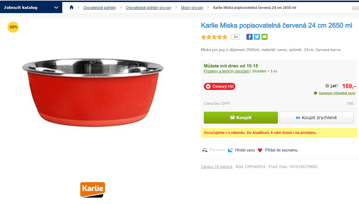 Nerez Karlie Miska popisovatelná, 2650 ml