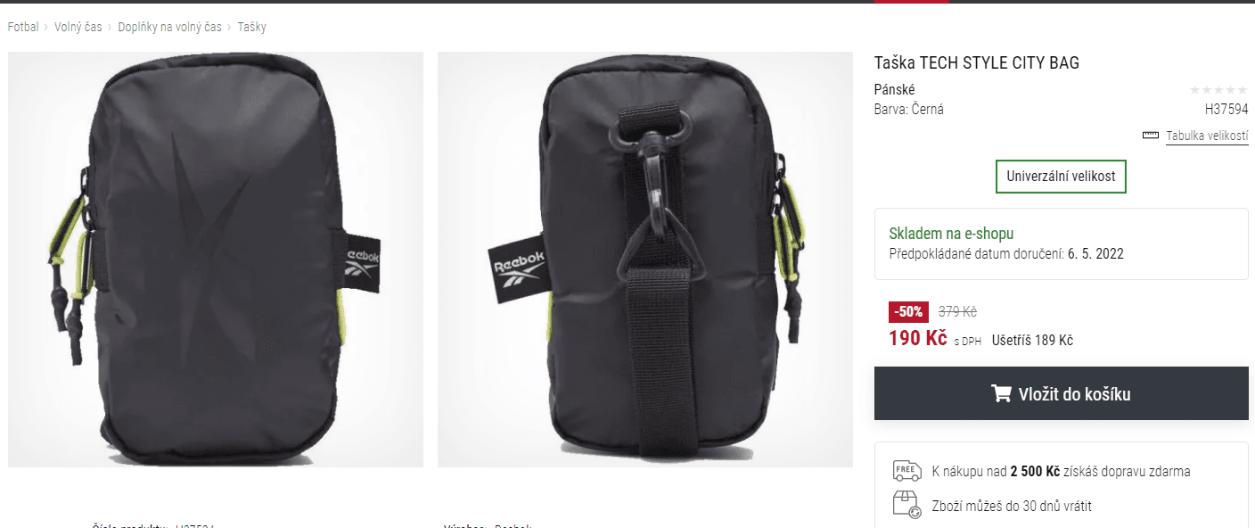 Crossbody taška Reebok TECH STYLE CITY