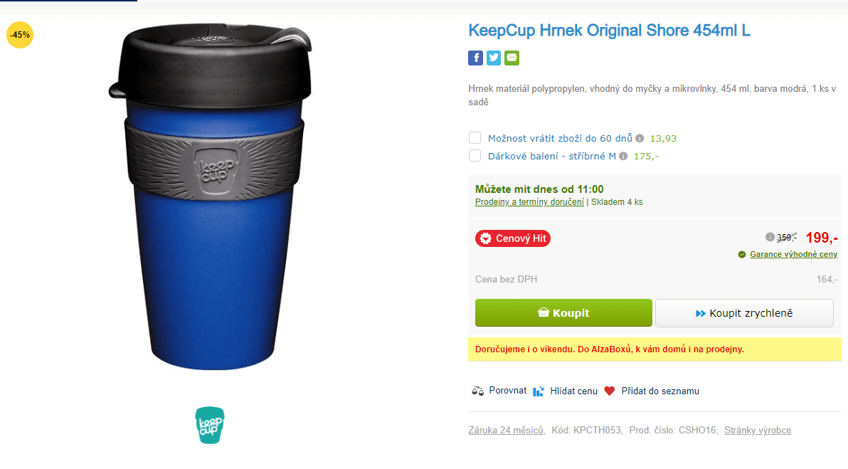 Hrnek KeepCup Original Shore 454ml