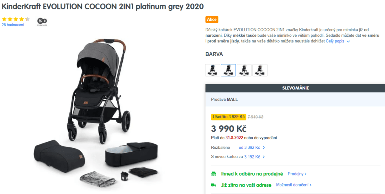Dvojkombinace kočárku Kinderkraft EVOLUTION