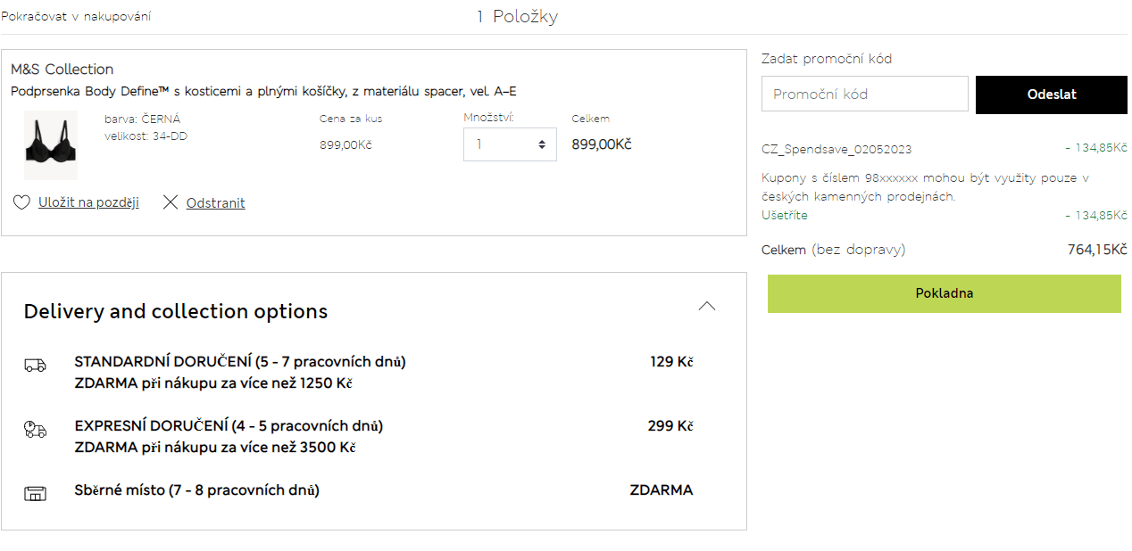 M&S - sleva 15% na podprsenky