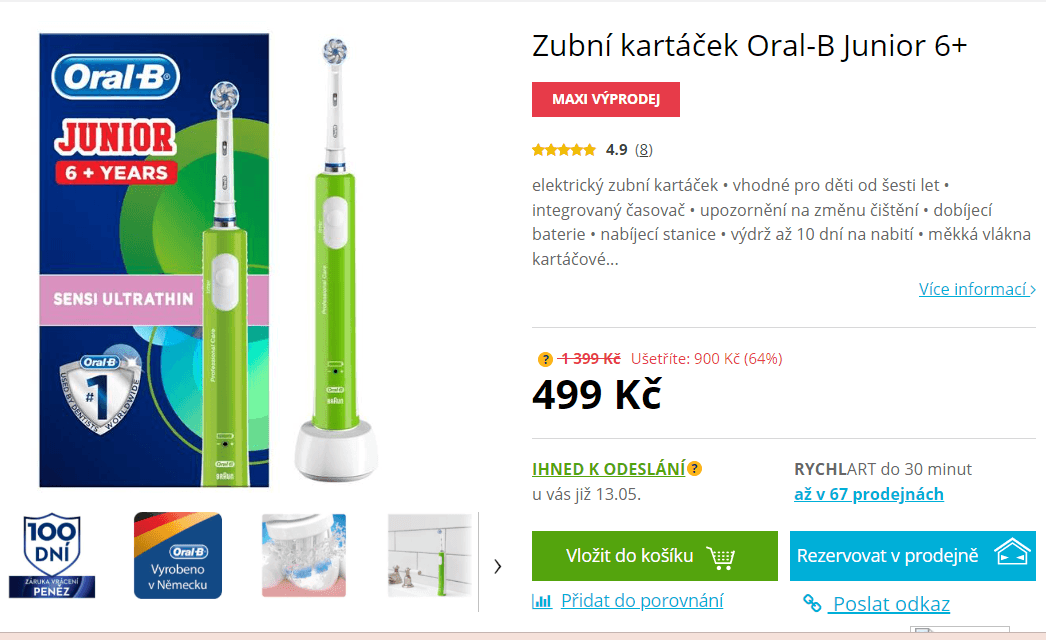 Dětský el. kartáček Oral-B Junior PRO 6+