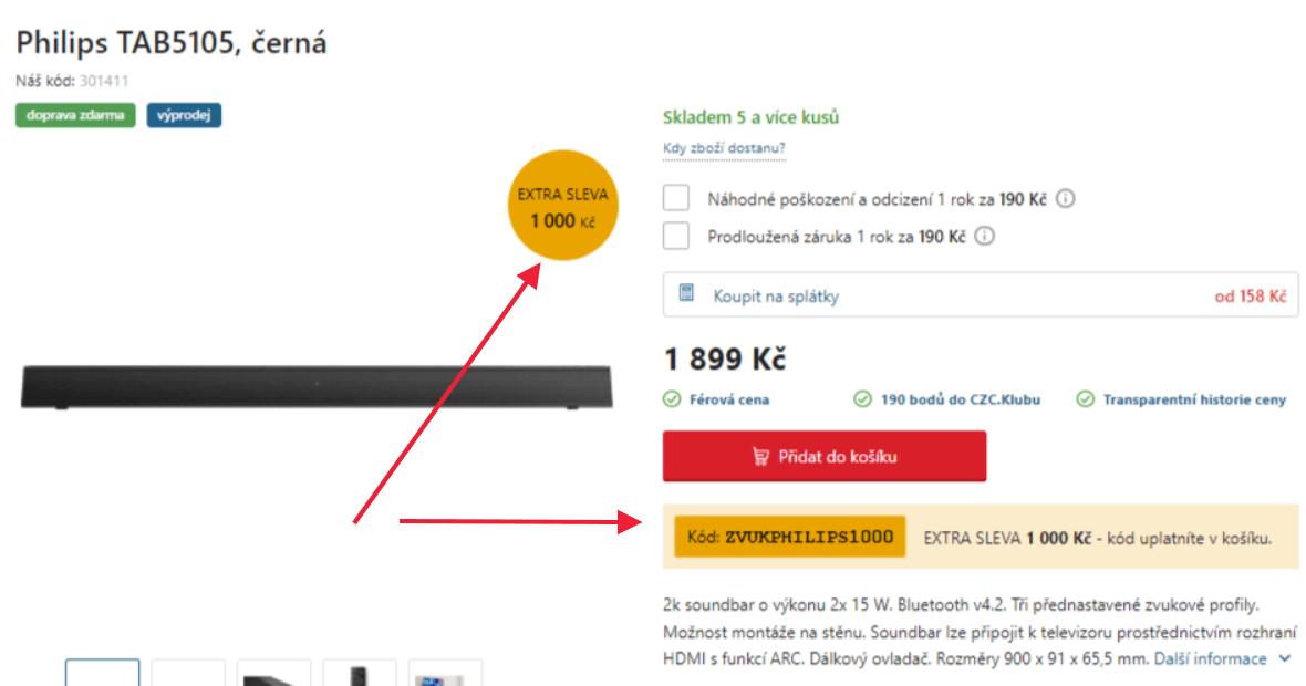 Soundbar Philips, 2.0, 30W, BT