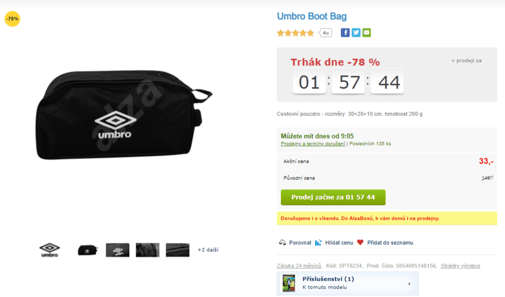 Taška nejen na obuv Umbro, 35x19cm