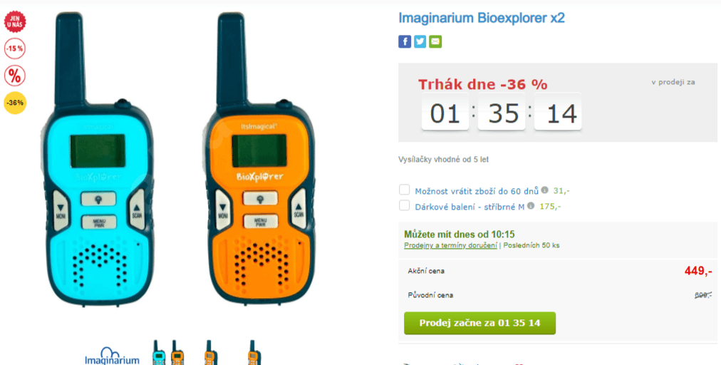 Vysílačky Imaginarium Bioexplorer, 6km