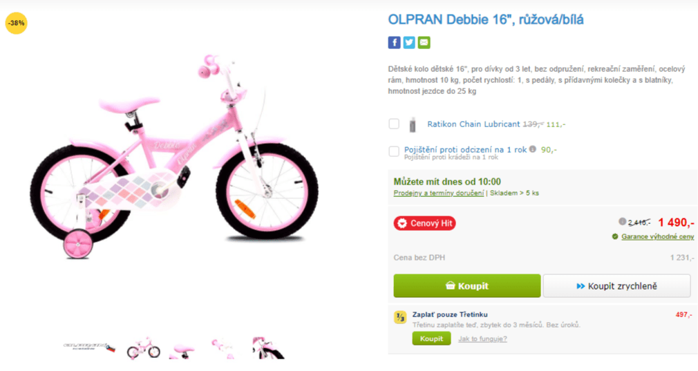 Dětské kolo OLPRAN Debbie 16"