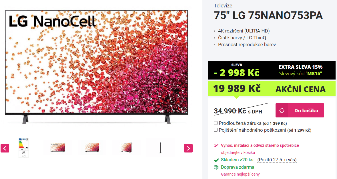 Nanocell TV, Smart, HDR, 189cm, LG