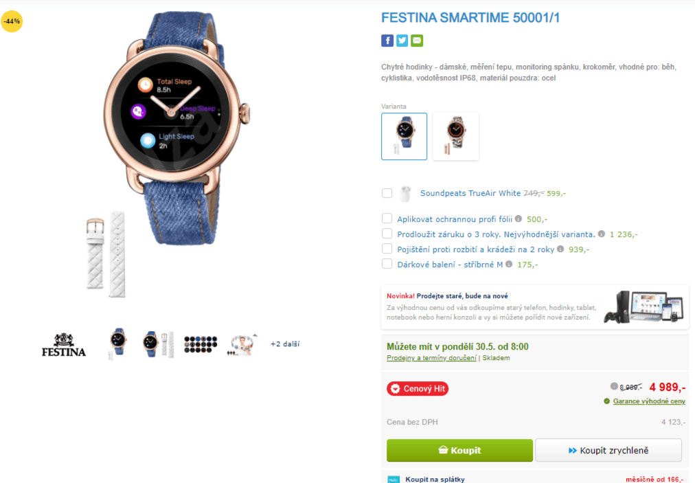 Chytré hodinky pro dámy FESTINA