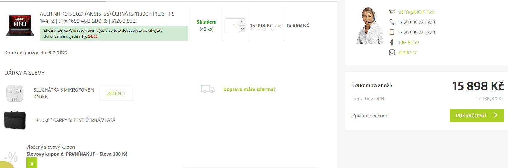 Acer, 4,4GHz, 8GB RAM, 4GB Nvidia, 15,6"