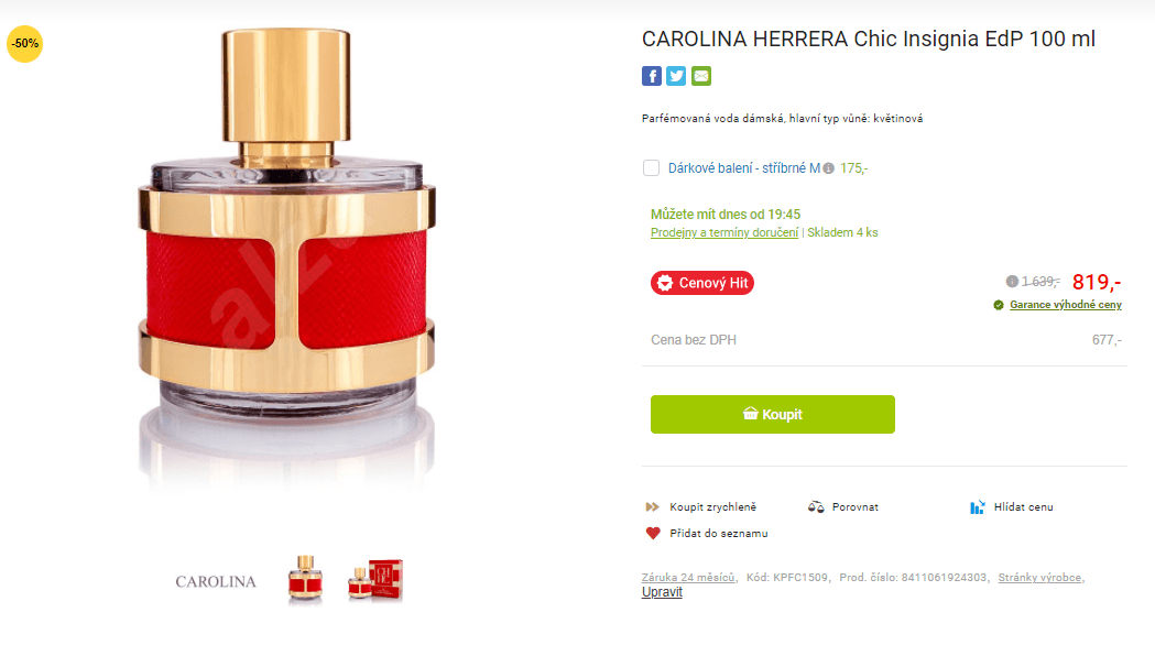 Carolina Herrera Chic Insignia EdP 100 ml