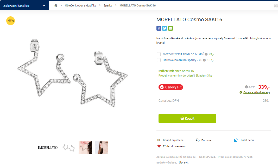 Náušnice Morellato Cosmo SAKI16
