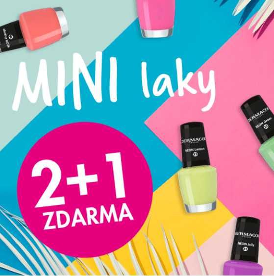Akce 2+1 zdarma na mini a neon laky