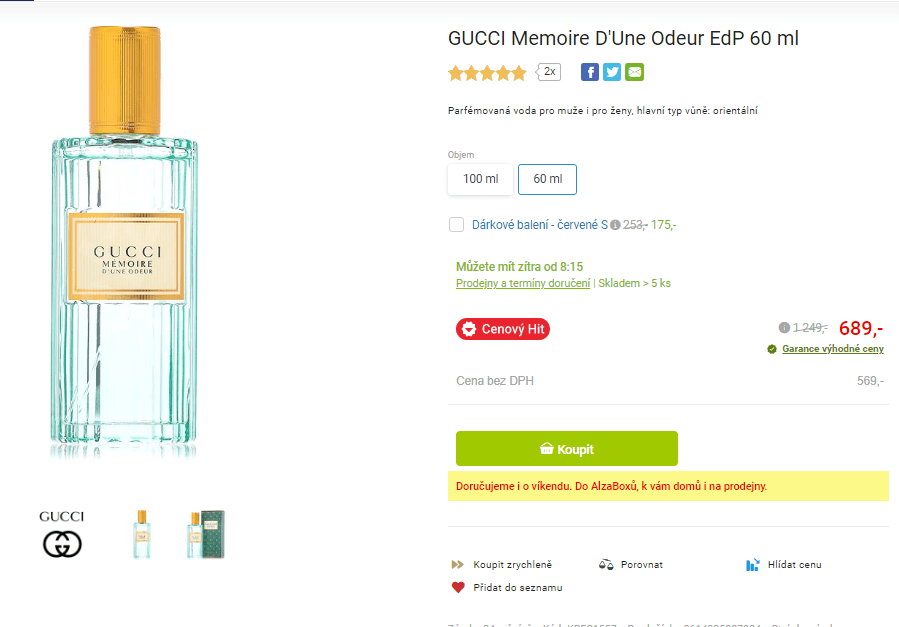 GUCCI Memoire D'Une Odeur 60 ml