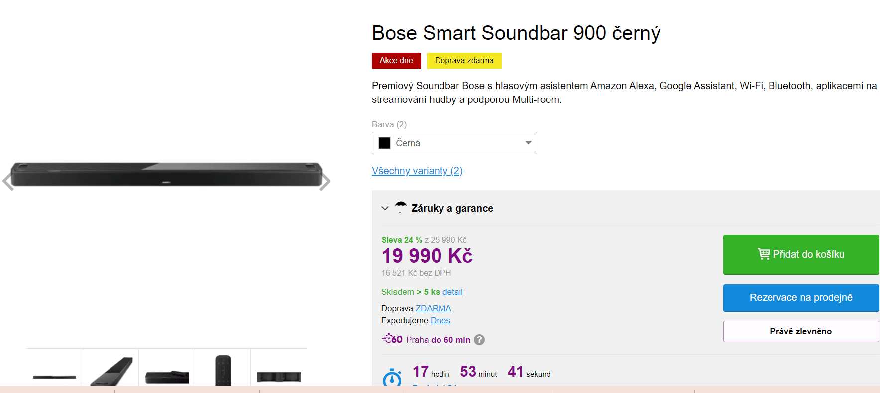 Soundbar Bose Smart Soundbar 900 černý