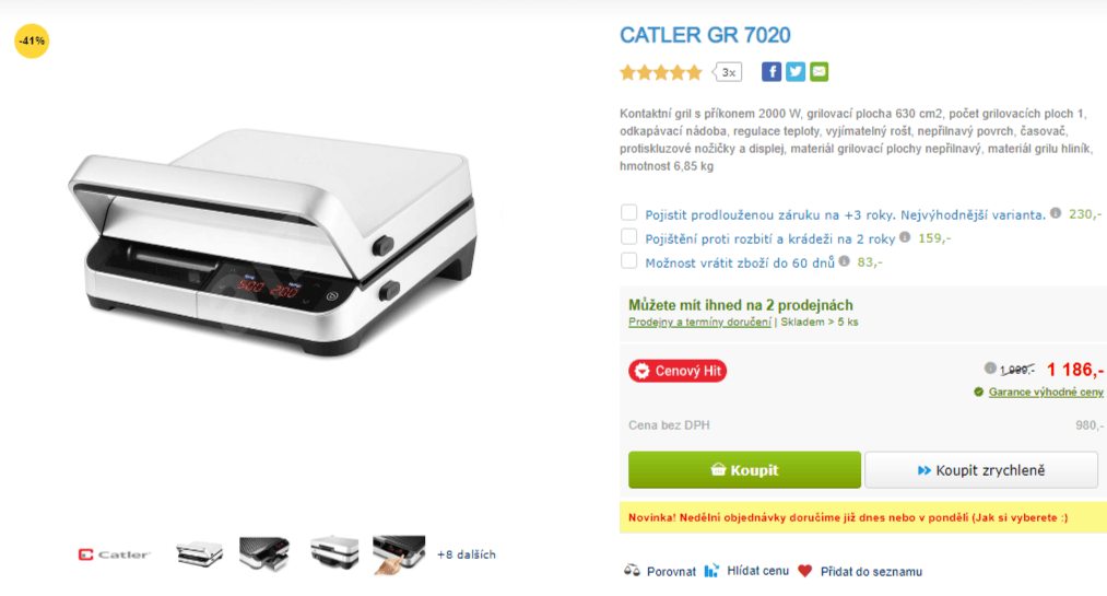 Kontaktní el. gril Catler