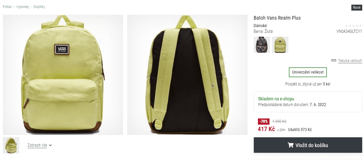 Batoh Vans Realm Plus, objem 27 l