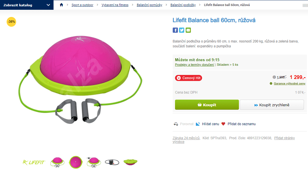 Balanční podložka Lifefit Balance ball 60cm