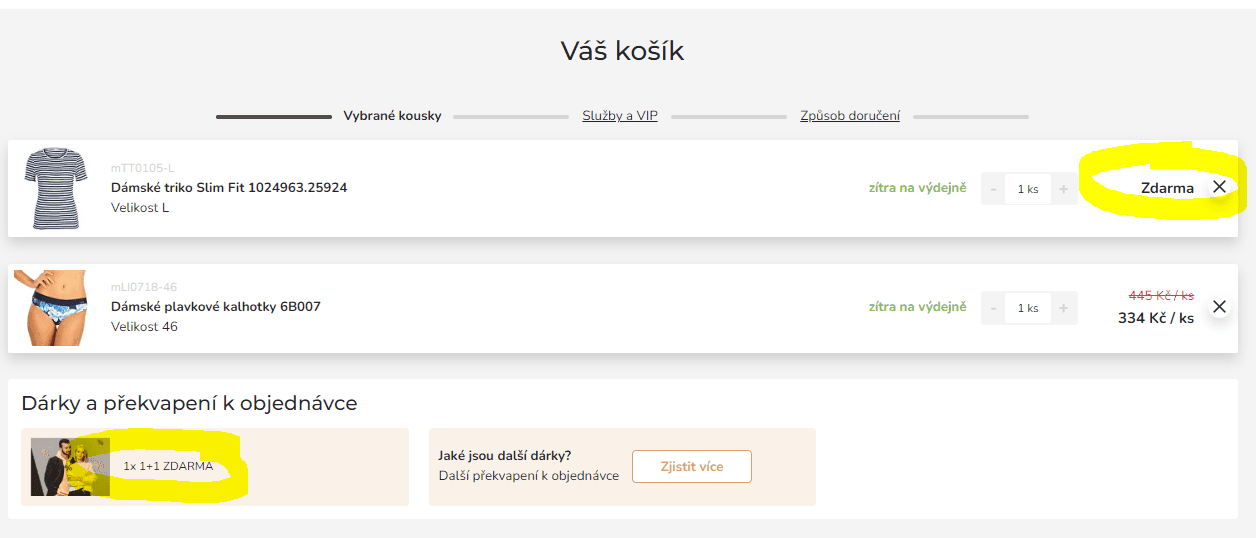 Akce 1+1 zdarma na módní kousky