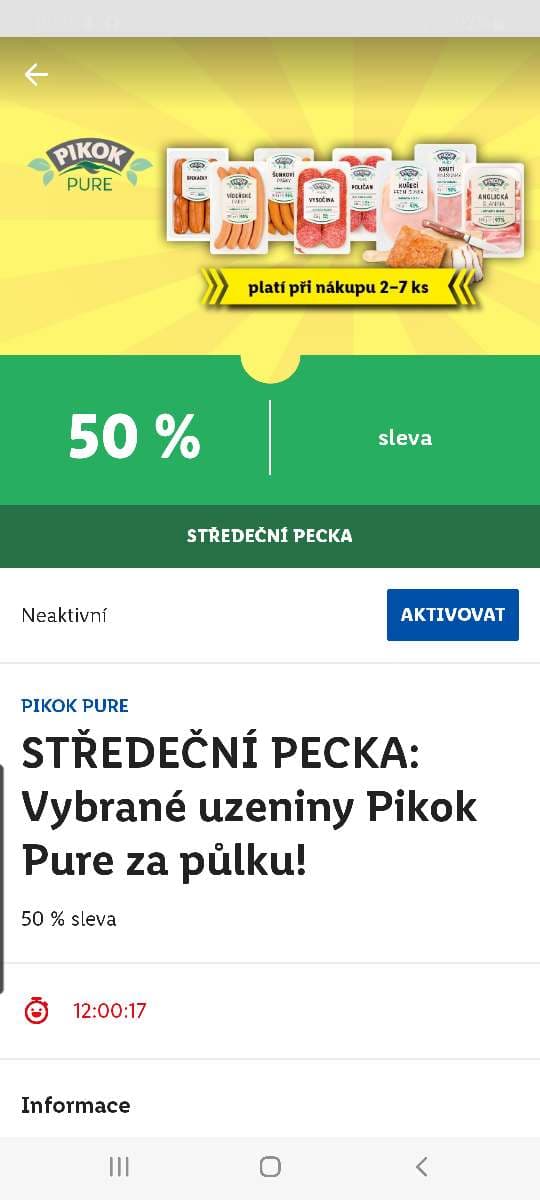 Sleva 50% na vybrané uzeniny Pikok
