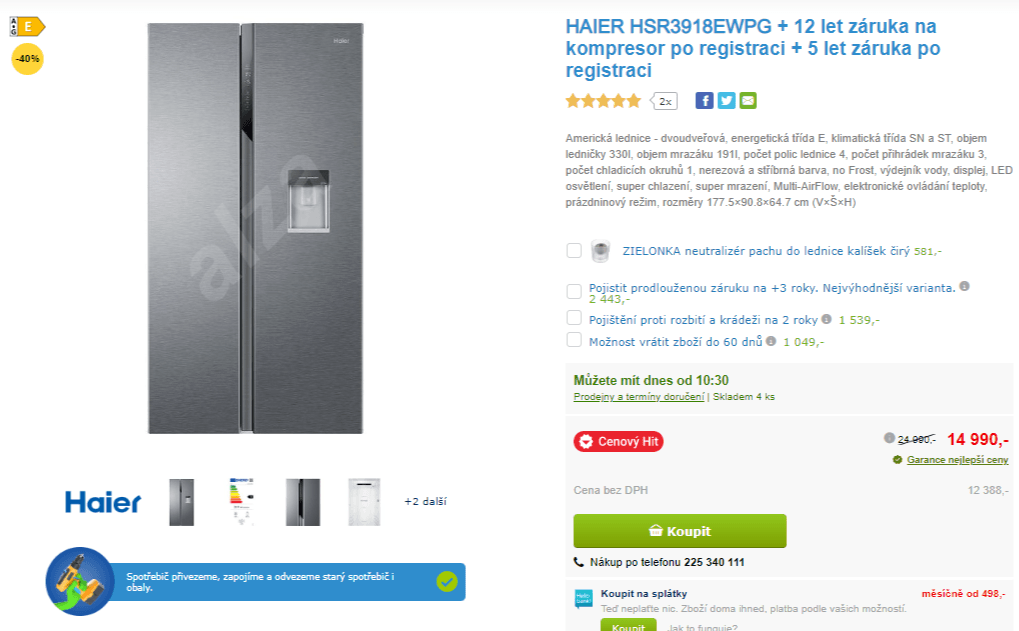 Americká lednice Haier, 505 l, Multi-AirFlow