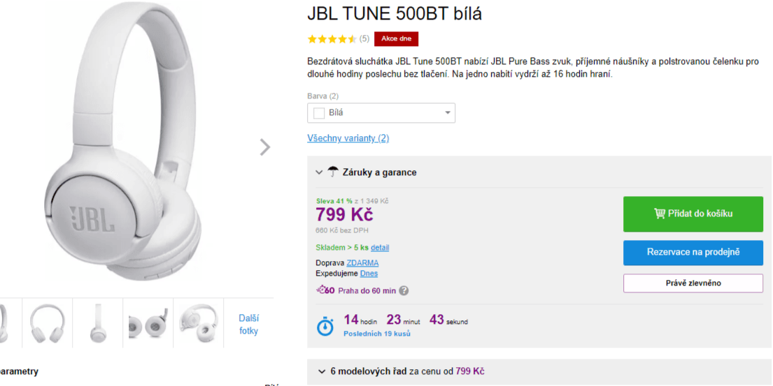 BT sluchátka JBL Tune 500BT