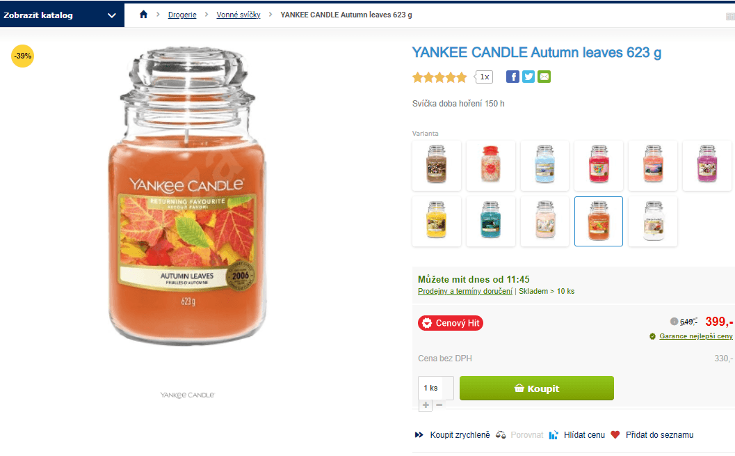 Yankee Candle Autumn Leaves 623 g