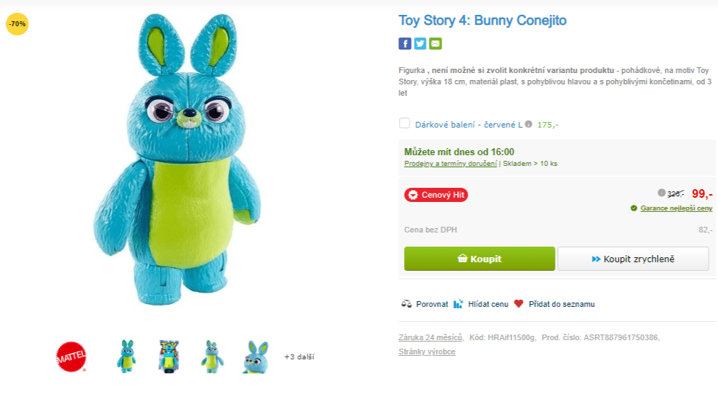 Postavička Toy Story 4: Bunny Conejito 