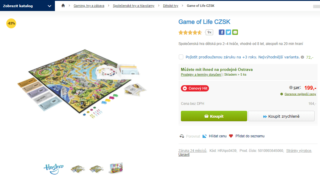 Společenská hra Game of Life CZ
