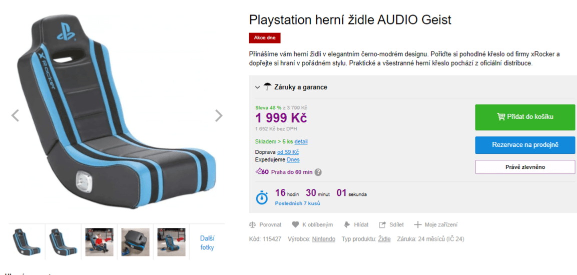 Playstation herní židle/sedák s audio