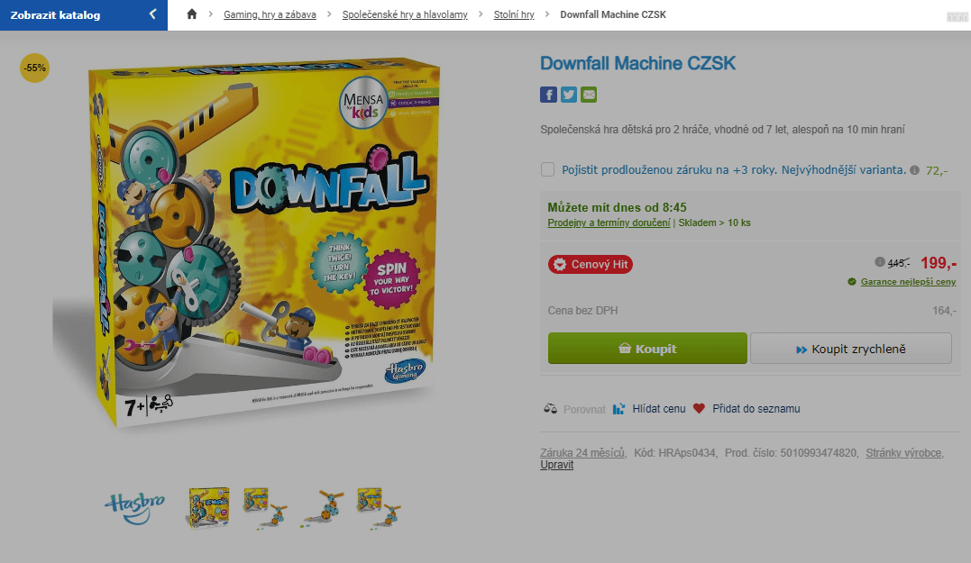 Dětská společenská hra Downfall Machine