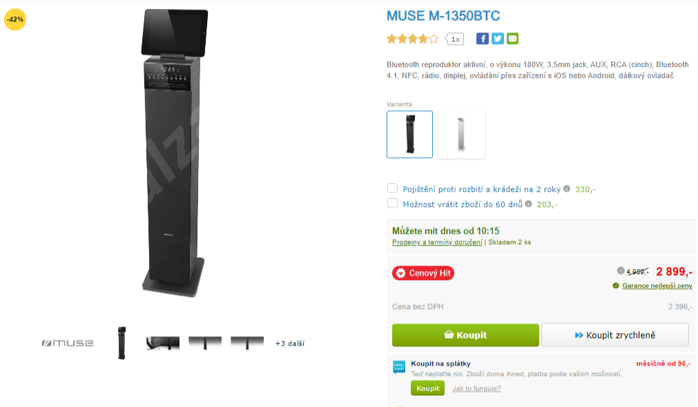 Repro MUSE, 180W, subwoofer, BT, NFC