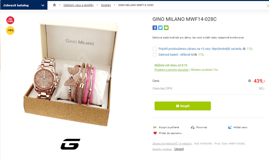 Dámská dárková sada Gino Milano MWF14-028C
