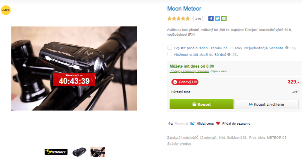 Světlo na přední kolo Moon Meteor