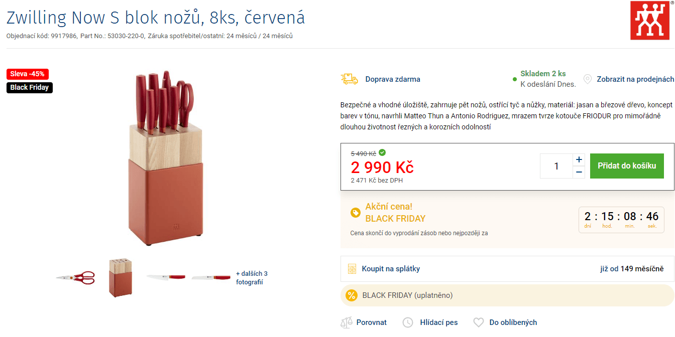 Sada kuchyňských nožů Zwilling, 8 ks