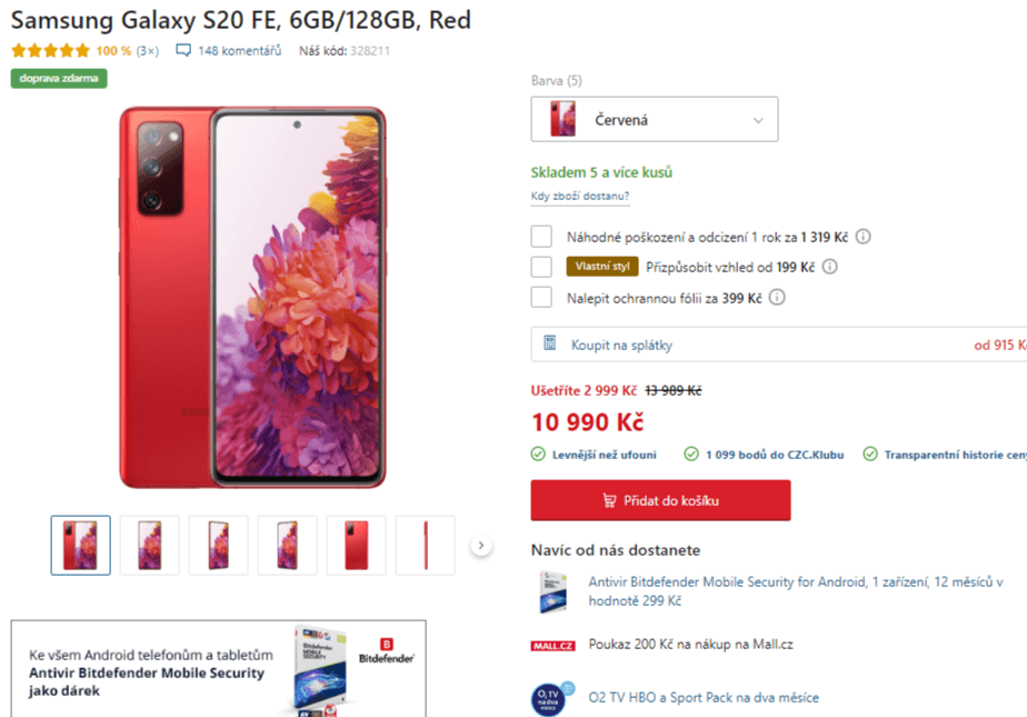 Samsung Galaxy S20 - 2 barvy
