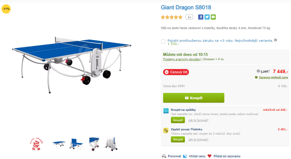 Stůl na pingpong Giant Dragon S8018