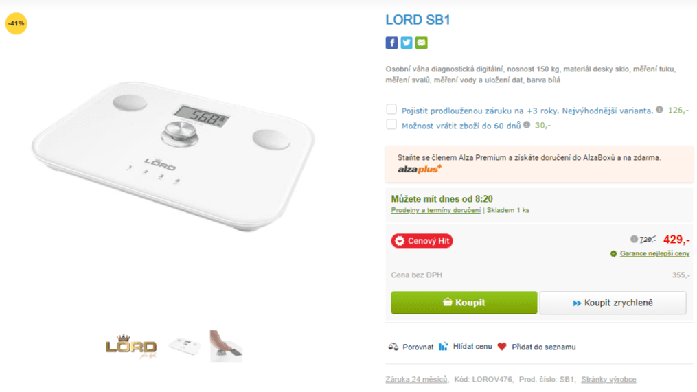Diagnostická osobní váha Lord SB1