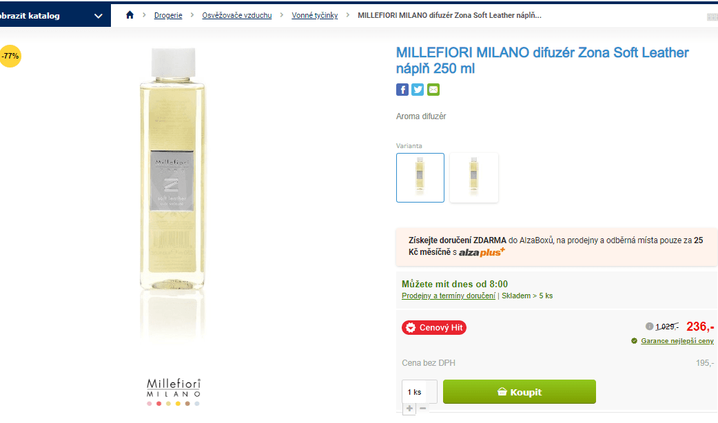 Náplň do difuzéru Millefiori 250 ml