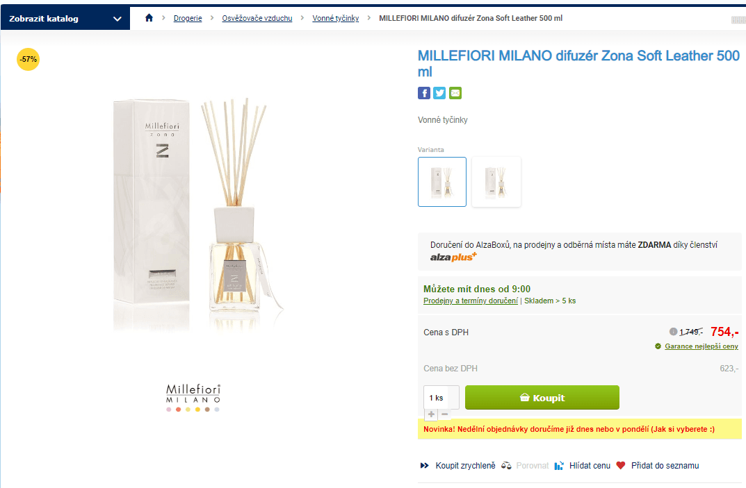 Difuzér Millefiori Milano Zona 500 ml
