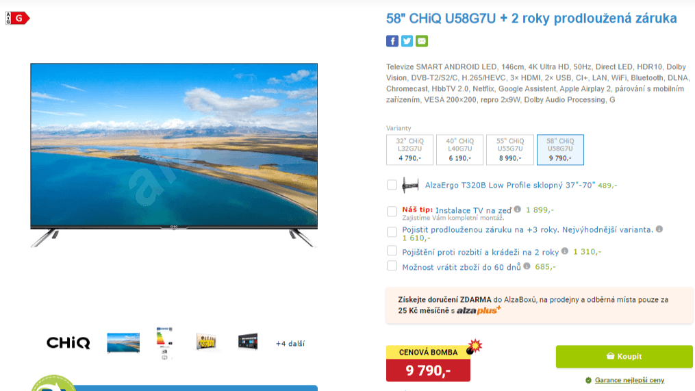 4K, Android, Smart TV, 146cm, CHiQ 
