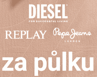 Sleva 50% na Diesel, Replay a Pepe Jeans
