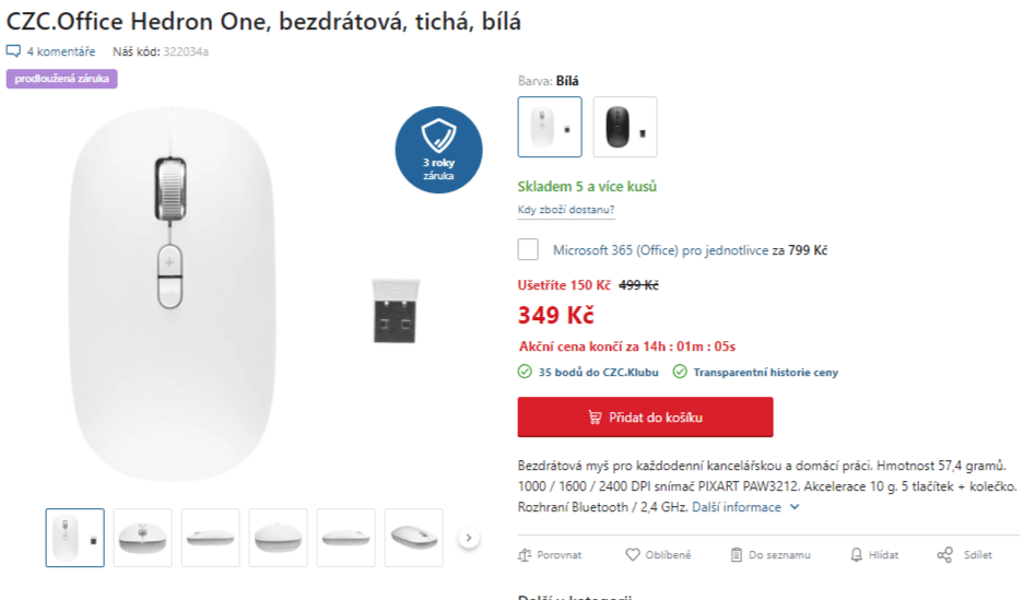 BT myš CZC.Office Hedron One