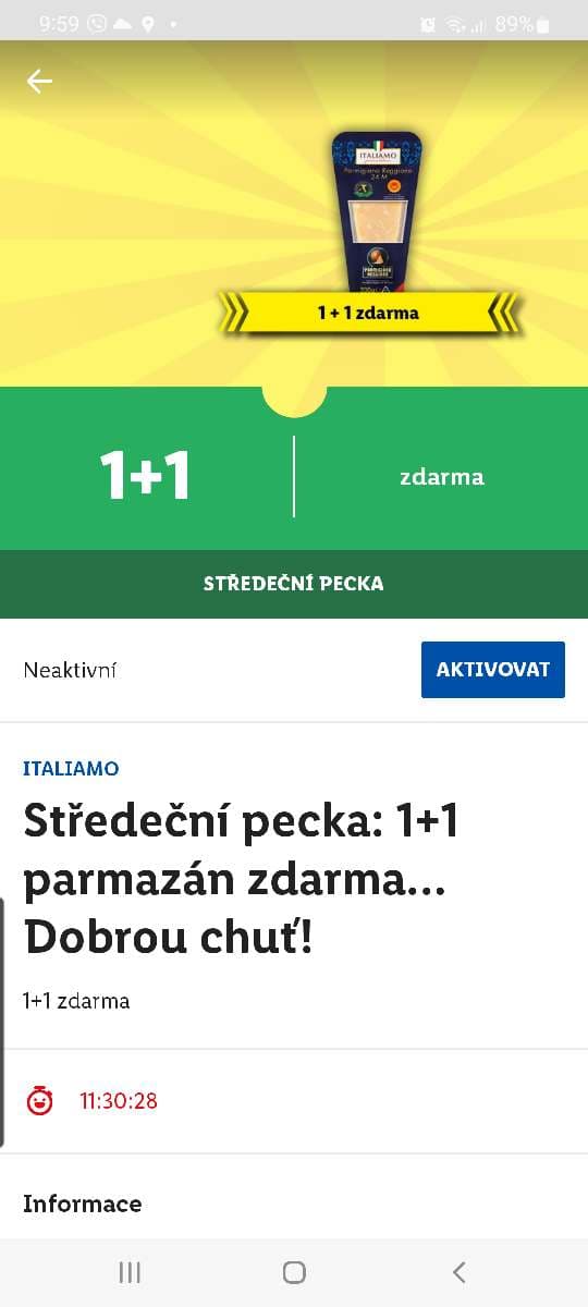 Akce 1+1 zdarma na parmazán, 200gr