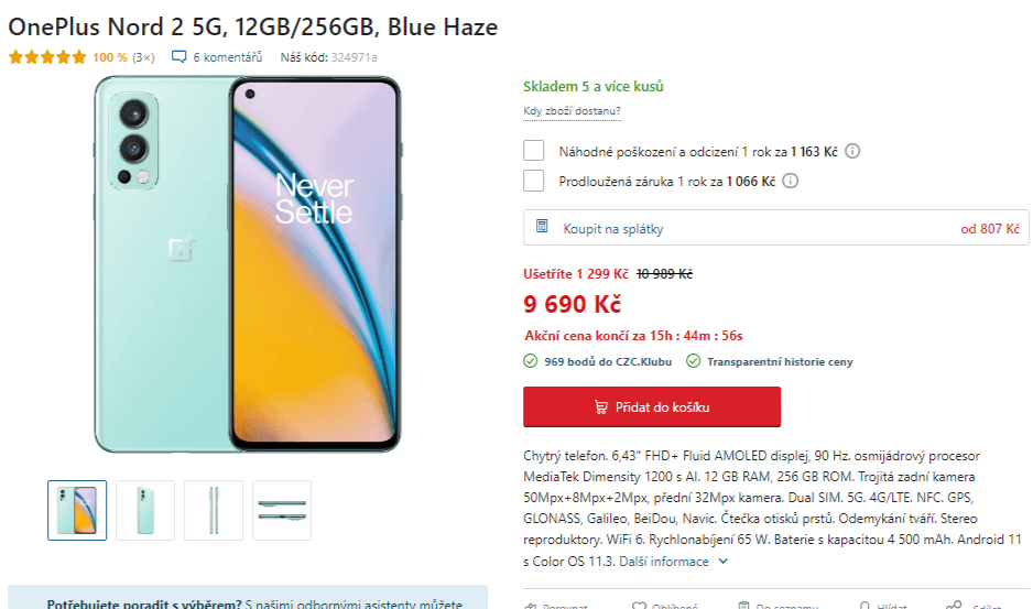 OnePlus, 8x 3GHz, 12GB RAM, 50MPx