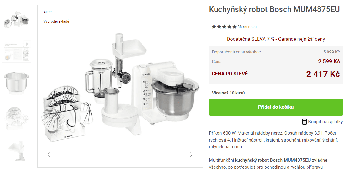 Multifunkční kuchyňský robot Bosch 