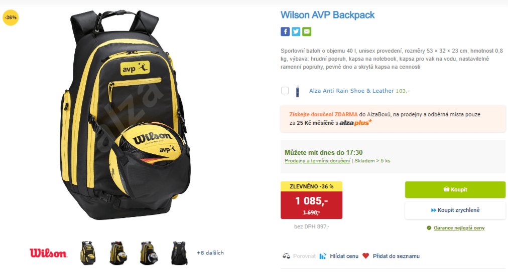 Sportovní batoh Wilson, 40l., volejbal